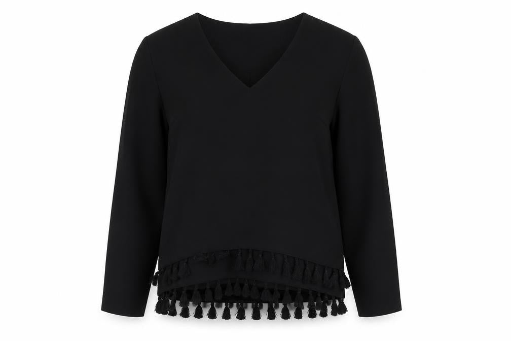 Zara Womens Black Polyester Basic Blouse Size S Round Neck