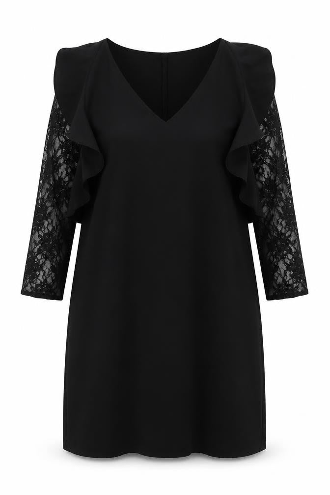 Zara Womens Black Polyester A-Line Size S Round Neck Pullover