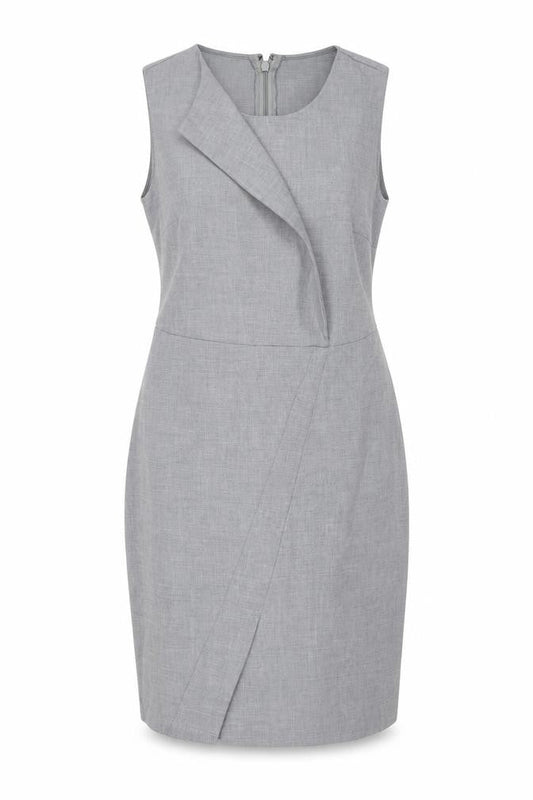Next Womens Grey Polyester A-Line Size 14 Round Neck Zip