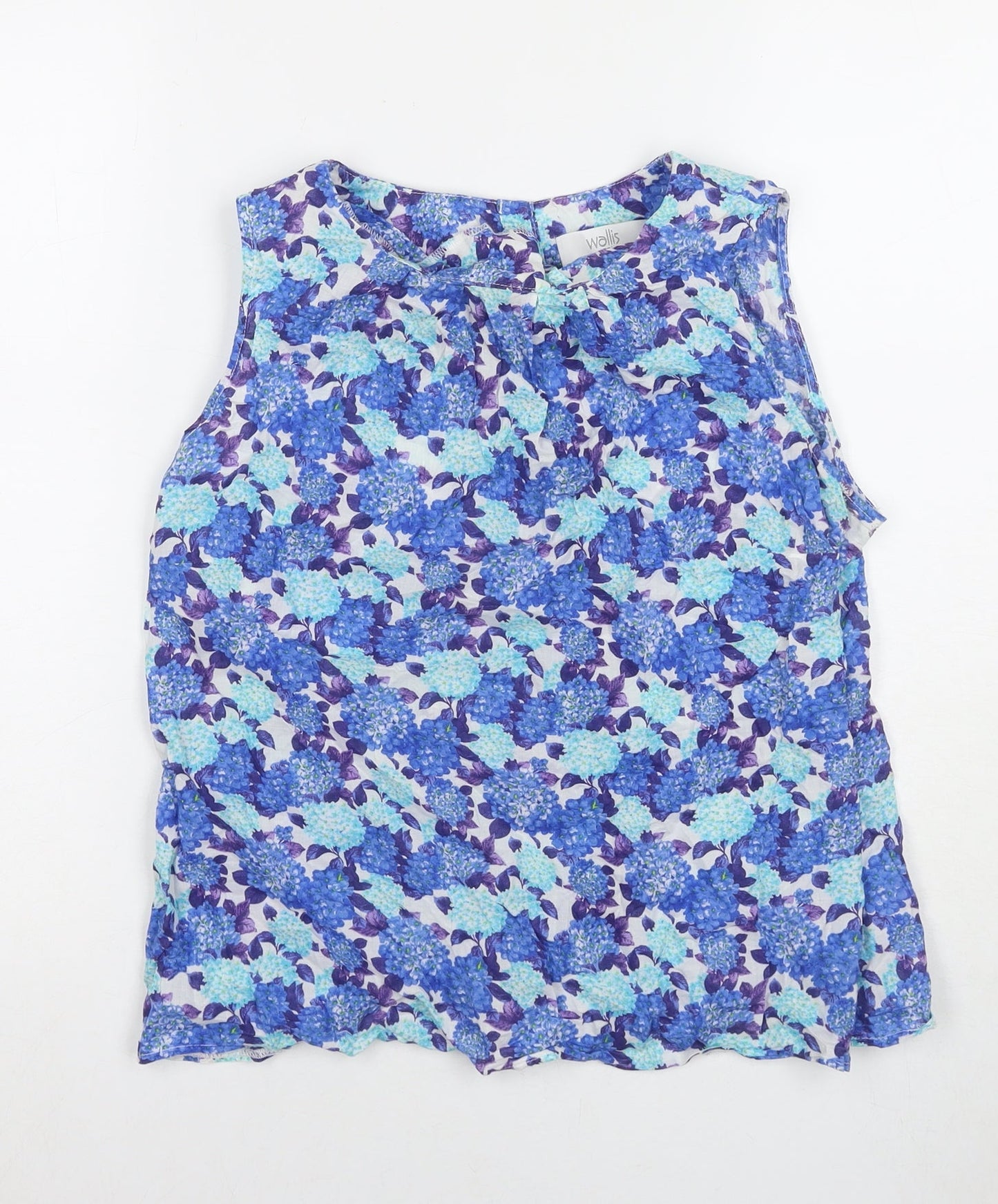 Wallis Womens Blue Floral Cotton Basic Button-Up Size 16 Collared