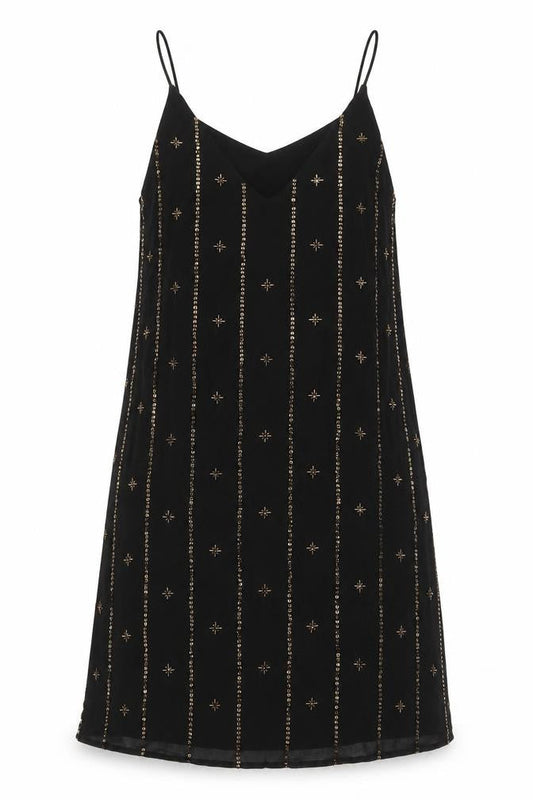 LOFT Womens Black Polyester A-Line Size XS Round Neck Pullover - Sequin Detail