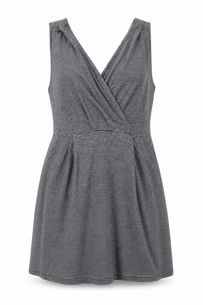 Gap Womens Black Striped Cotton A-Line Size L V-Neck Pullover