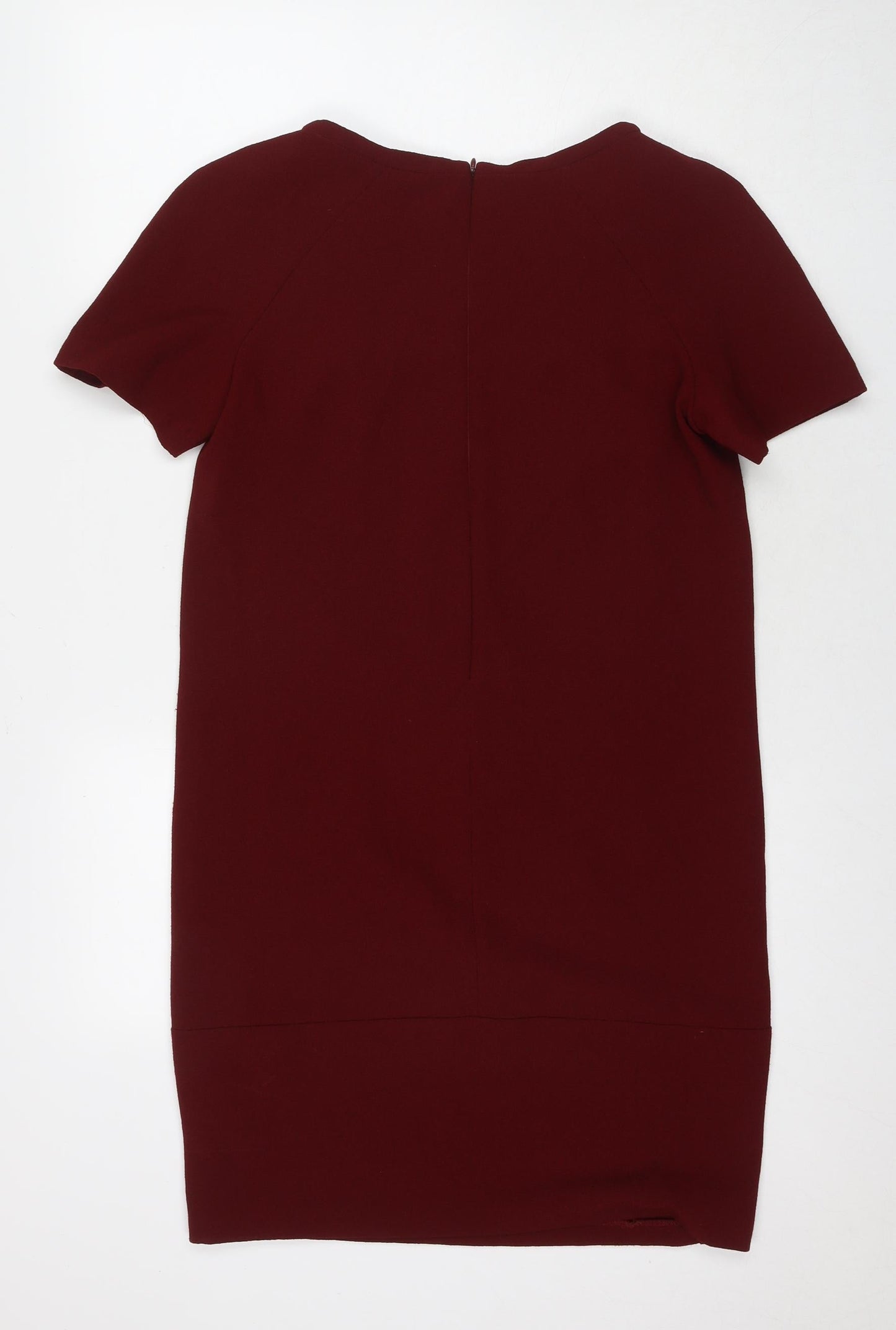 Marks and Spencer Womens Red Polyester A-Line Size 8 Round Neck Pullover
