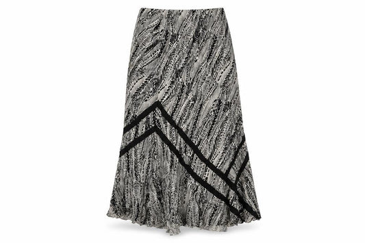 Marks & Spencer Womens Brown Geometric Linen Maxi Skirt Size 14