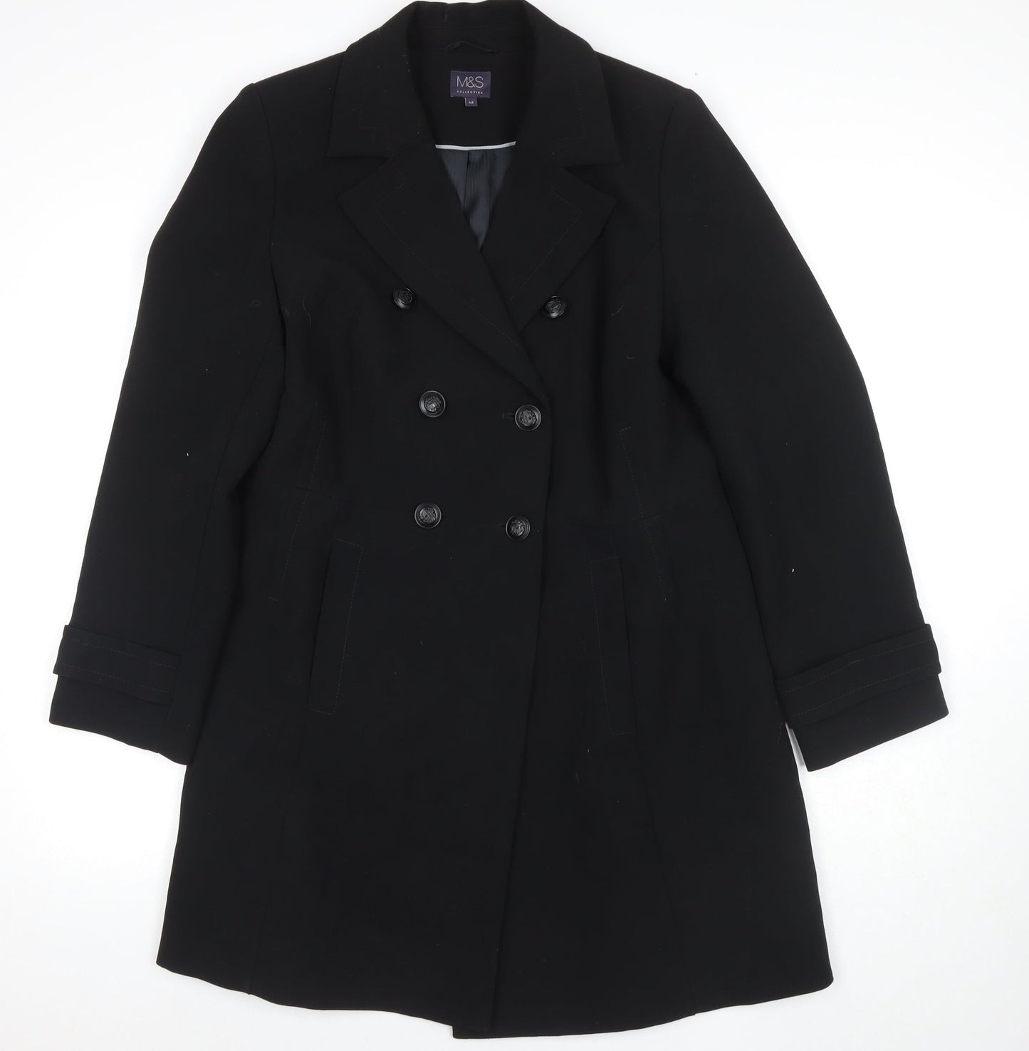 Marks and Spencer Womens Black Jacket Blazer Size 14 Button