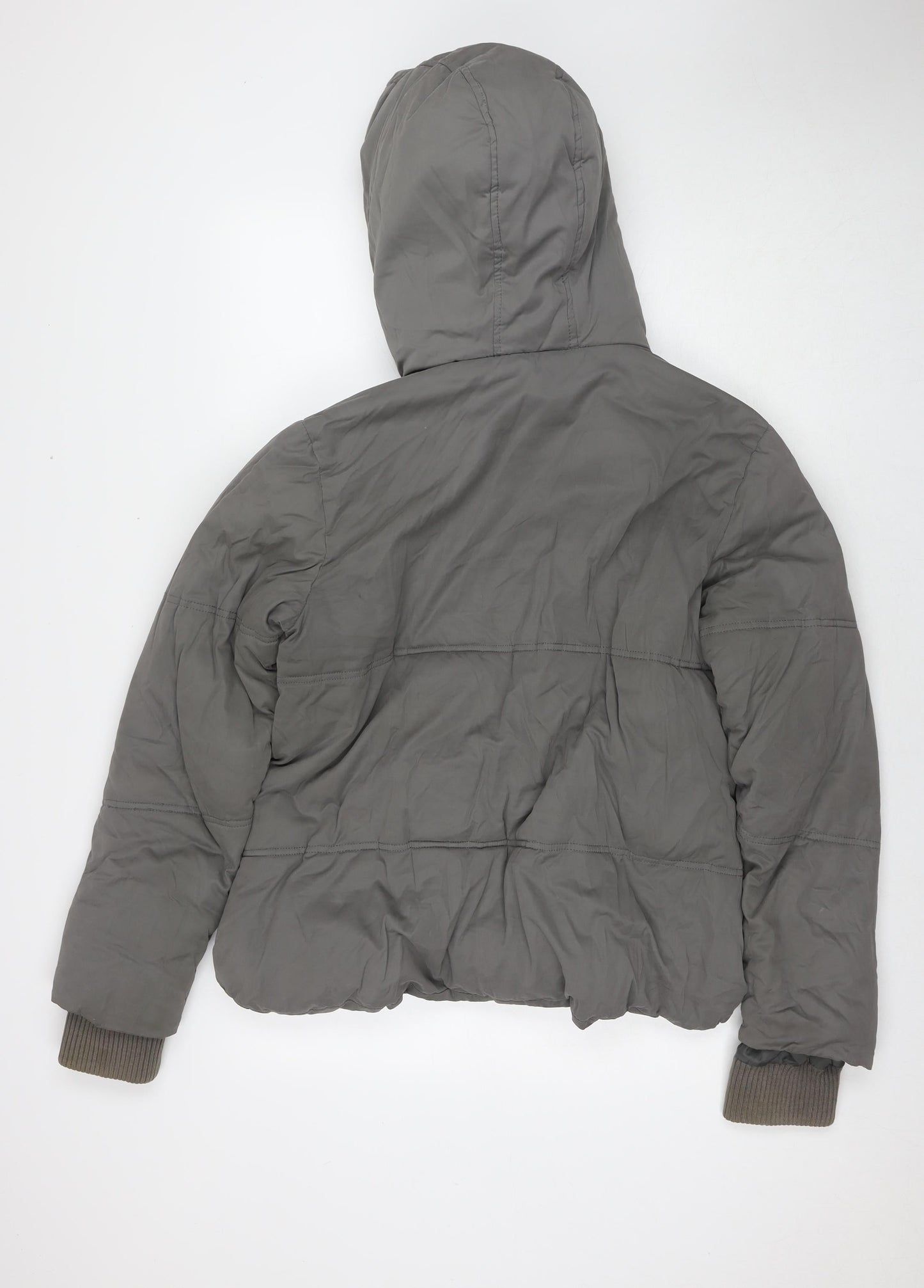 ASOS Womens Grey Puffer Jacket Jacket Size 10 Zip