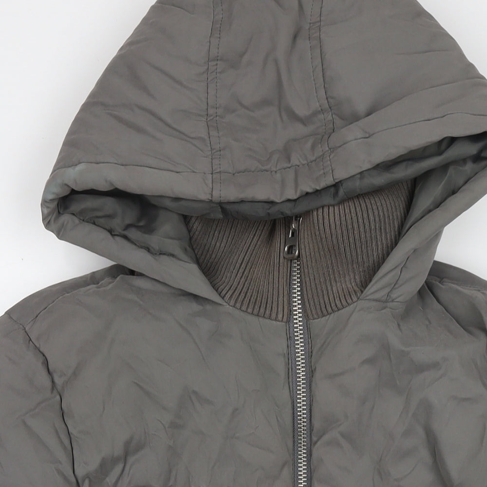 ASOS Womens Grey Puffer Jacket Jacket Size 10 Zip