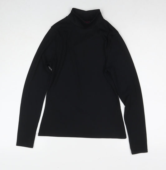 Edge Street Womens Black Polyester Basic T-Shirt Size 10 Round Neck