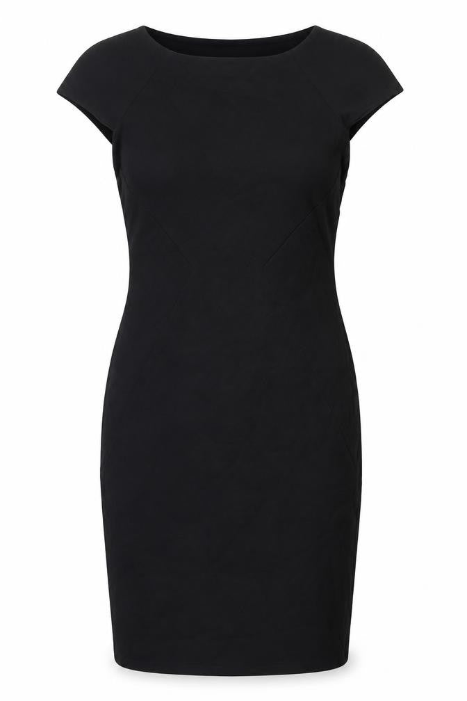 Marks & Spencer Womens Black Viscose A-Line Size 8 Round Neck Pullover