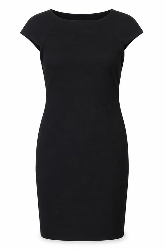 Marks & Spencer Womens Black Viscose A-Line Size 8 Round Neck Pullover