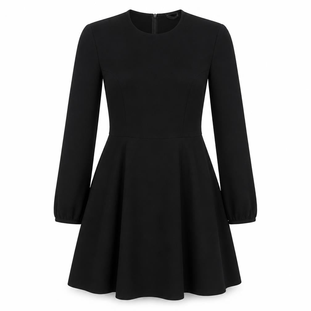 Zara Womens Black Polyester Fit & Flare Size S Round Neck Pullover