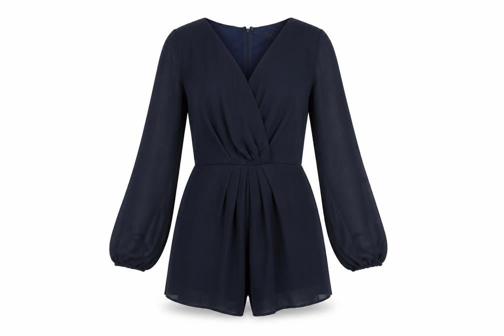 AX Paris Womens Blue Polyester Playsuit One-Piece Size 10 L3 in Zip