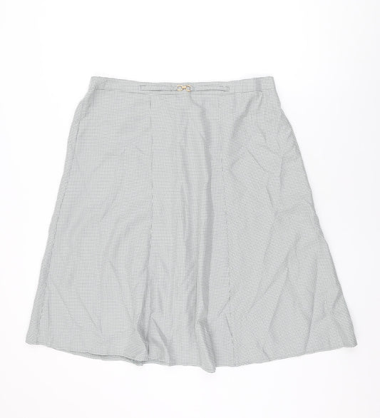 Damart Womens Grey Geometric Polyester Swing Skirt Size 20