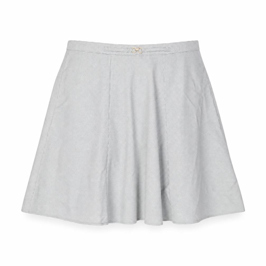 Damart Womens Grey Geometric Polyester Swing Skirt Size 20