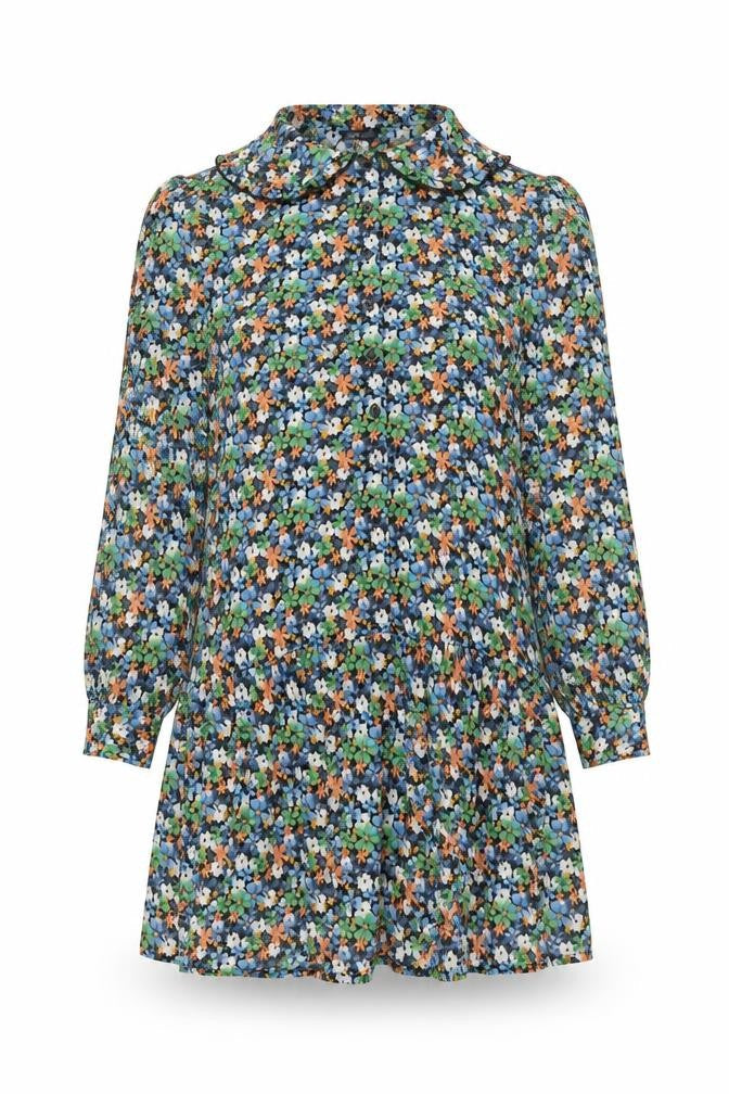 New Look Womens Multicoloured Floral Polyester Shift Size 8 Collared Button