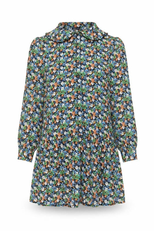 New Look Womens Multicoloured Floral Polyester Shift Size 8 Collared Button
