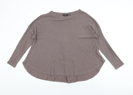 NEXT Womens Brown Viscose Basic T-Shirt Size 10 Round Neck