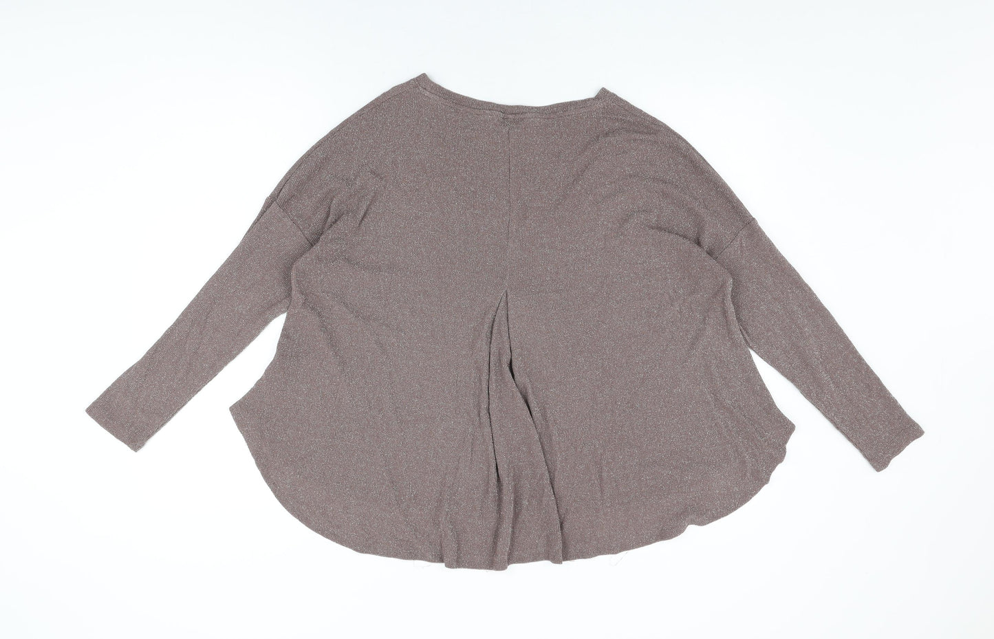 NEXT Womens Brown Viscose Basic T-Shirt Size 10 Round Neck