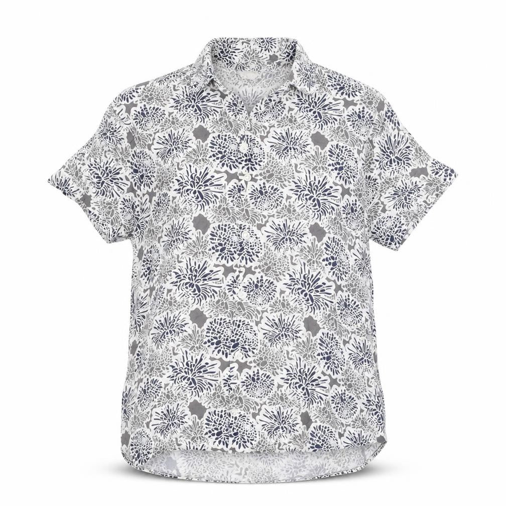 Debenhams Womens White Floral Viscose Basic Button-Up Size S Collared