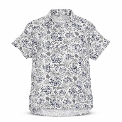 Debenhams Womens White Floral Viscose Basic Button-Up Size S Collared