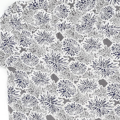 Debenhams Womens White Floral Viscose Basic Button-Up Size S Collared
