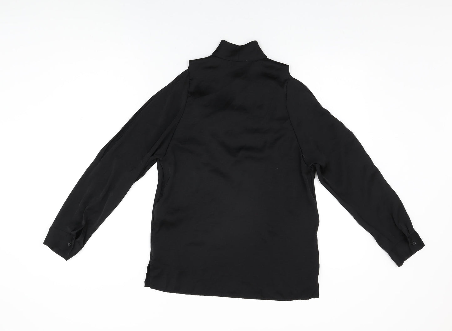 Warehouse Womens Black Polyester Basic Blouse Size 8 Cowl Neck