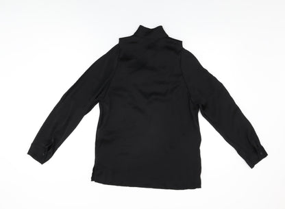 Warehouse Womens Black Polyester Basic Blouse Size 8 Cowl Neck