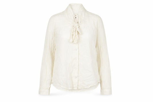 H&M Womens Ivory Viscose Basic Button-Up Size 10 Round Neck