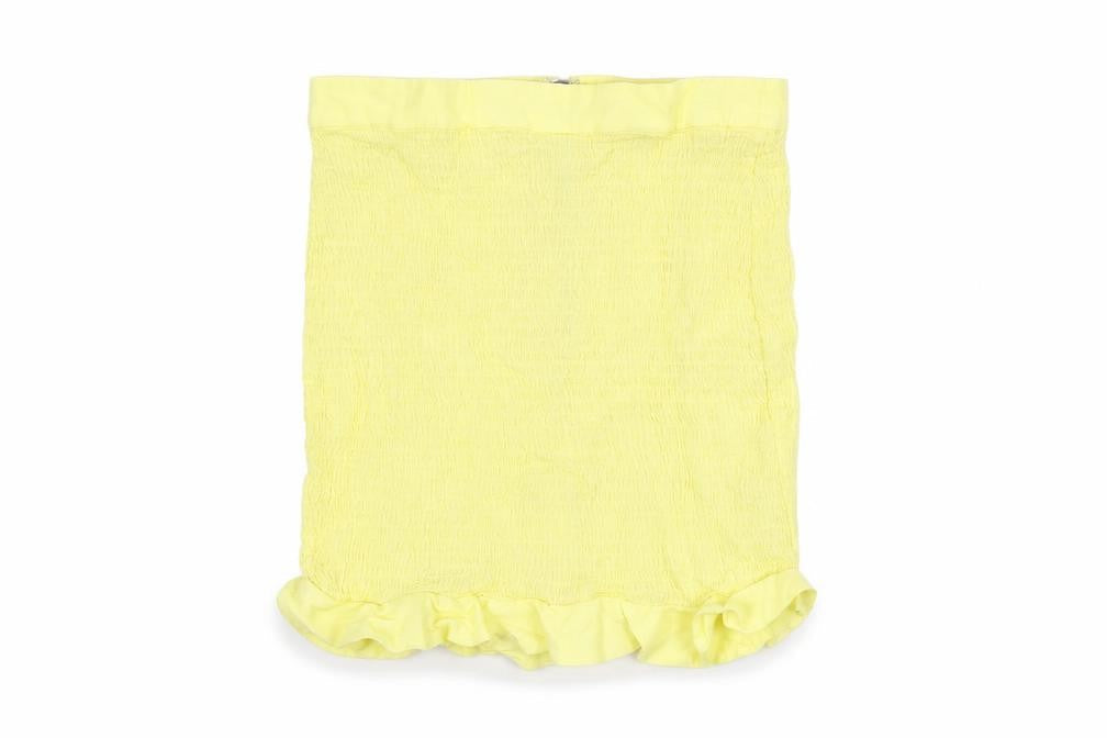 Oh Polly Womens Yellow Rayon Mini Skirt Size 10 Zip