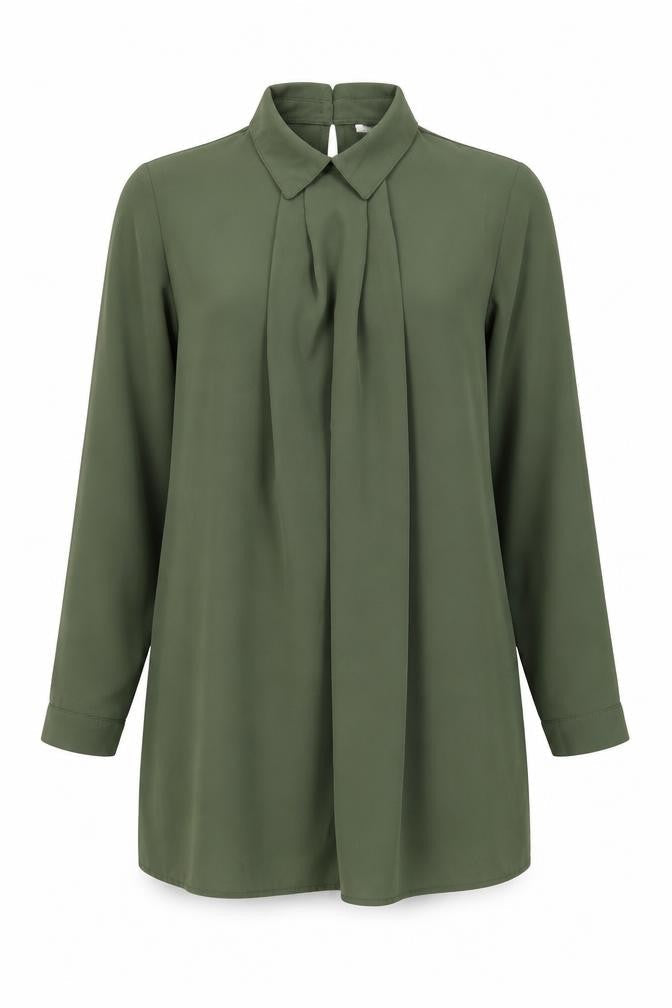 Vokalis Womens Green Polyester Shift Size 14 Collared Button