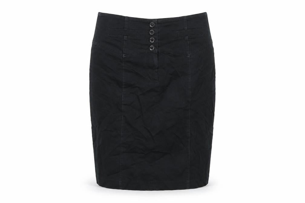 Red Herring Womens Black Polyester Straight & Pencil Skirt Size 10 Zip