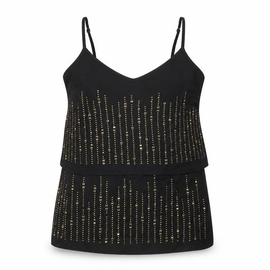 NEXT Womens Black Polyester Camisole T-Shirt Size 10 V-Neck
