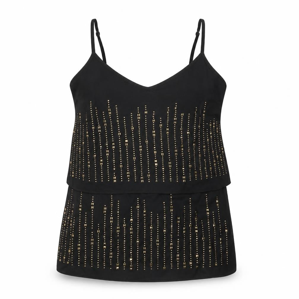 NEXT Womens Black Polyester Camisole T-Shirt Size 10 V-Neck