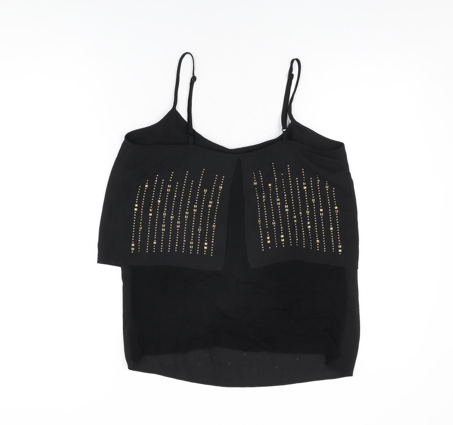NEXT Womens Black Polyester Camisole T-Shirt Size 10 V-Neck