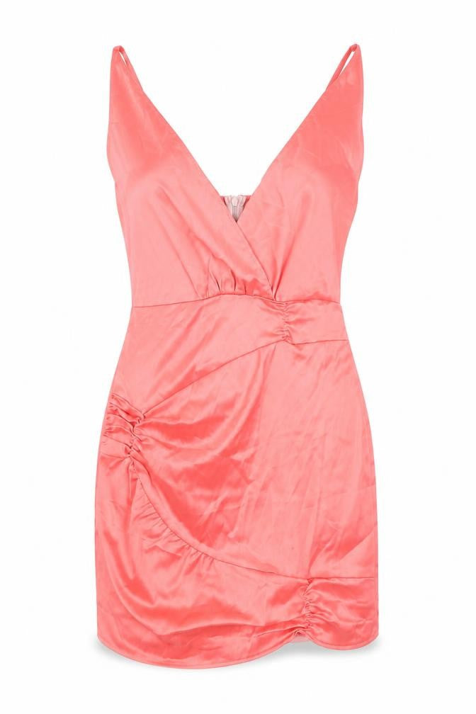 Zero Degree Womens Pink Polyester Bodycon Size 8 V-Neck Zip