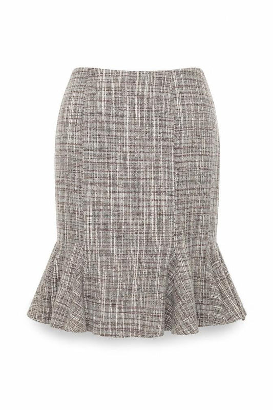 Next Womens Beige Acrylic Flare Skirt Size 8 Zip