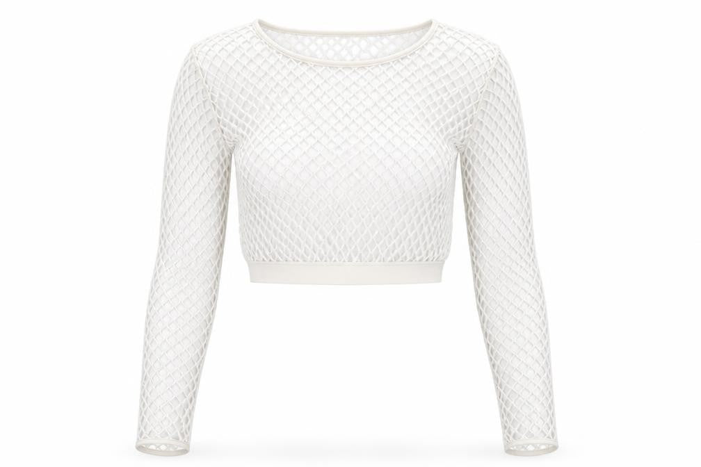 New Look Womens White Polyester Cropped T-Shirt Size 12 Round Neck