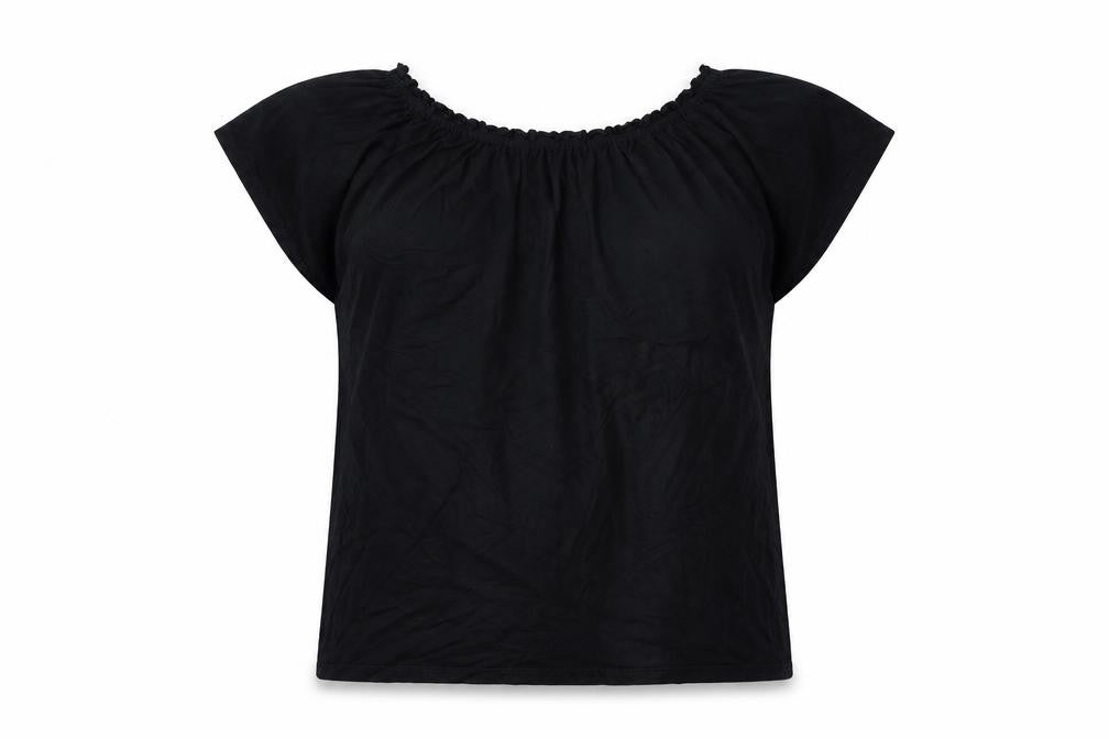 M&Co Womens Black Viscose Basic T-Shirt Size 18 Round Neck