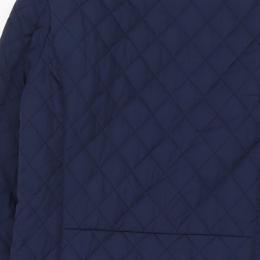 Betty Kay Womens Blue Quilted Jacket Size 12 Snap