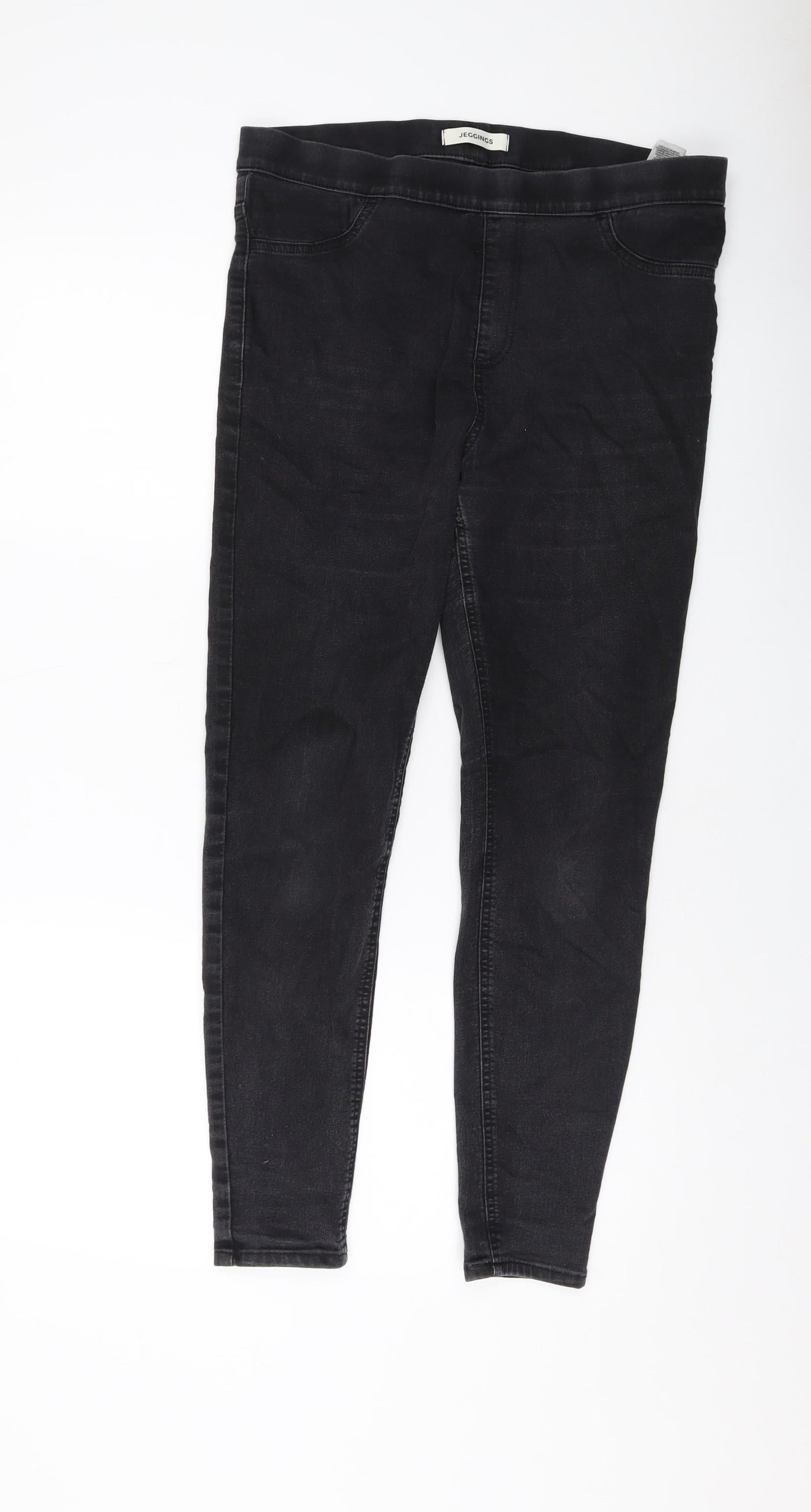 Marks and Spencer Womens Grey Cotton Jegging Jeans Size 14 L26 in Regular