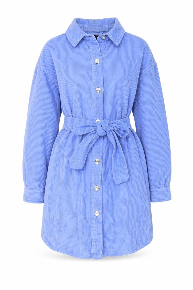 Asoso Womens Purple Cotton Shirt Dress Size 6 Collared Button