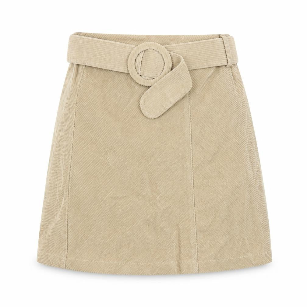 Denim & Co. Womens Beige Cotton Mini Skirt Size 6 Zip