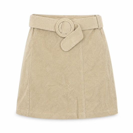 Denim & Co. Womens Beige Cotton Mini Skirt Size 6 Zip