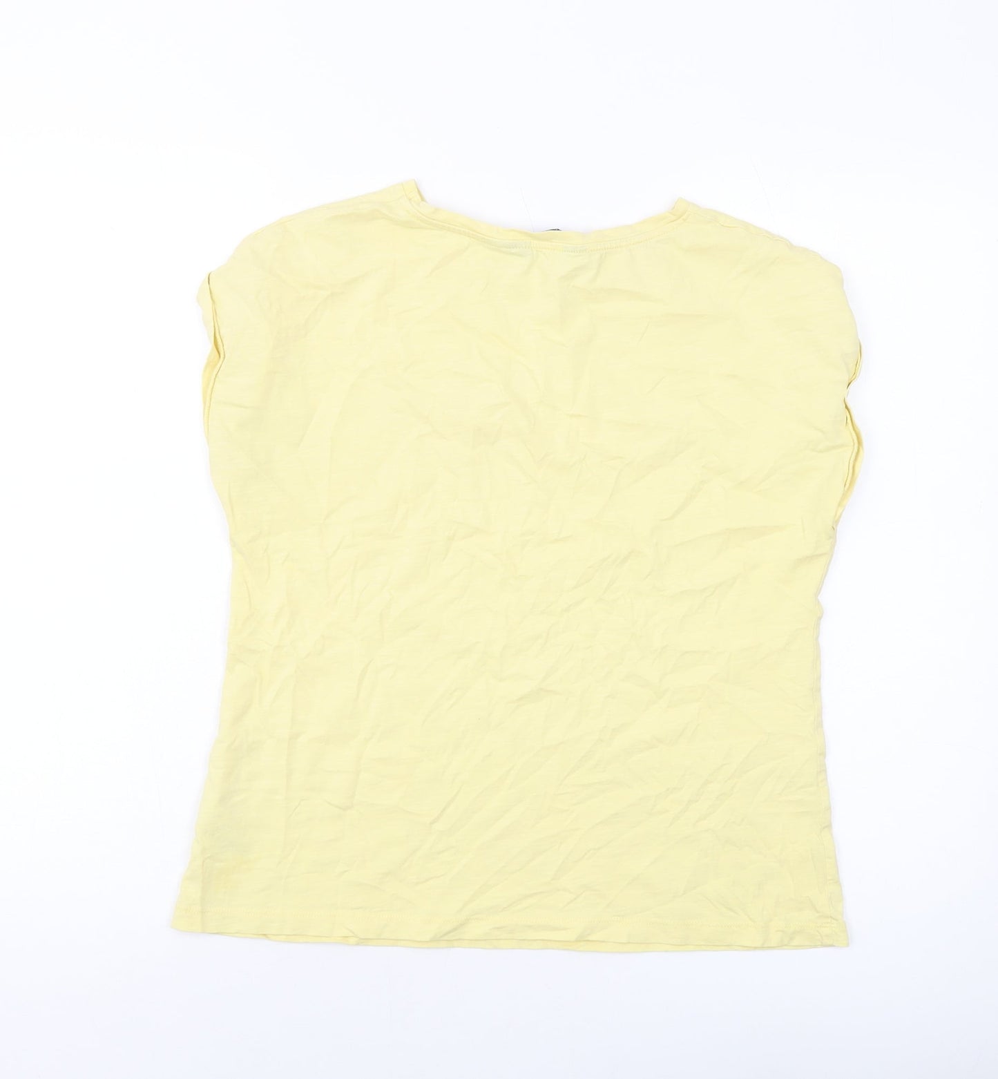 Dorothy Perkins Womens Yellow Cotton Basic T-Shirt Size 12 Round Neck