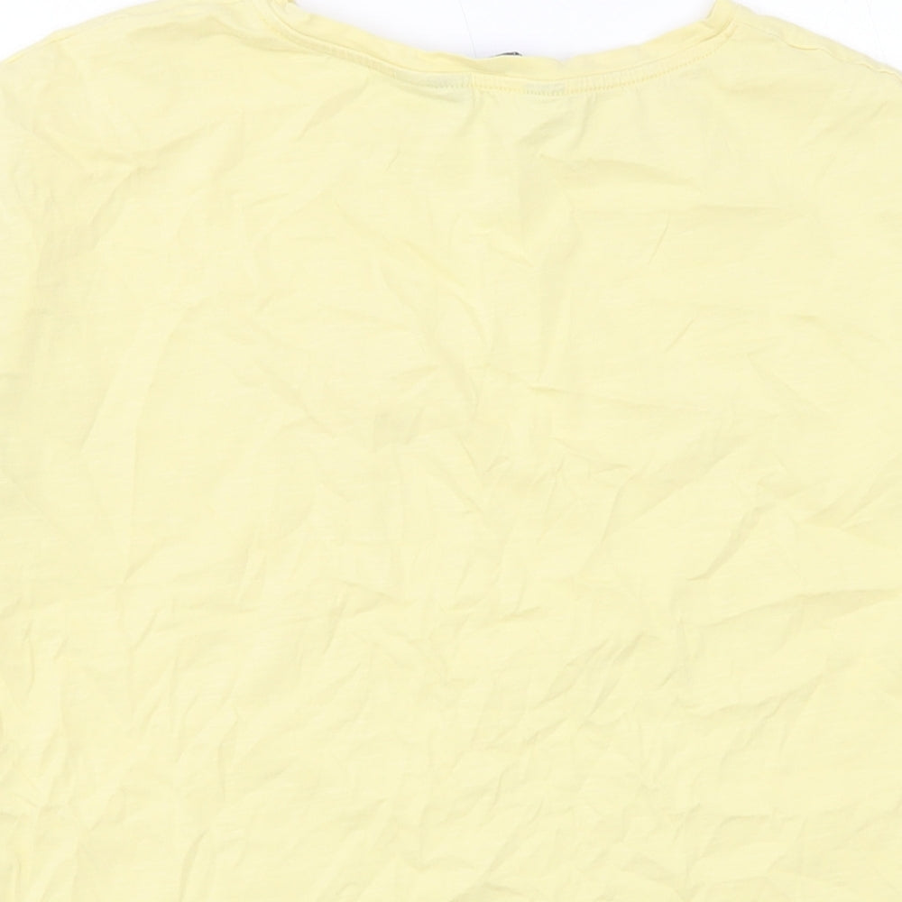 Dorothy Perkins Womens Yellow Cotton Basic T-Shirt Size 12 Round Neck