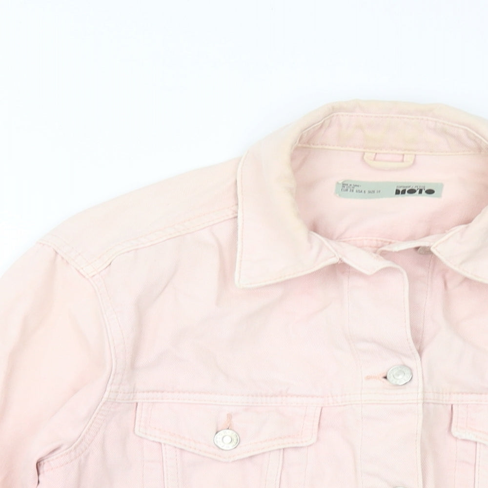 Topshop Womens Pink Jacket Size 10 Buckle