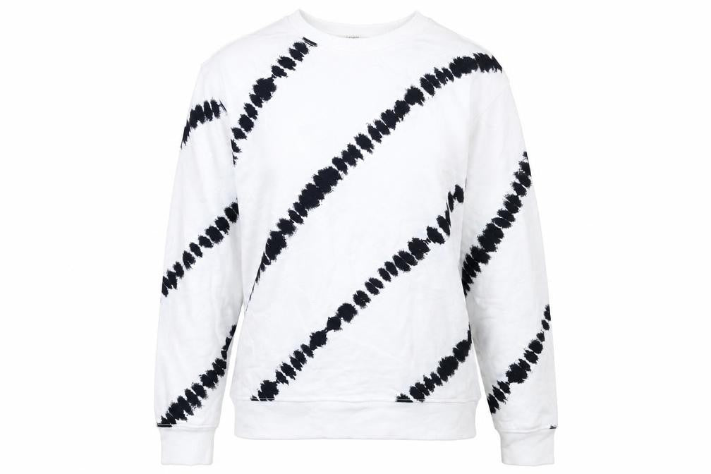 Marks & Spencer Womens White Geometric Cotton Pullover Sweatshirt Size M Pullover