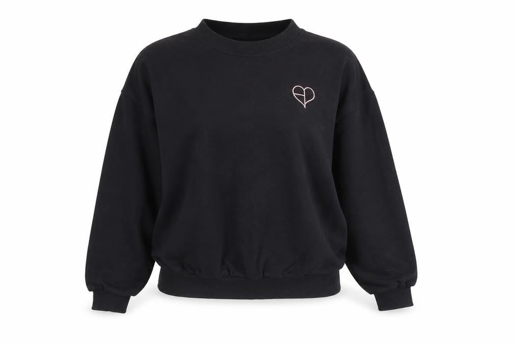 H&M Womens Black Cotton Pullover Sweatshirt Size M Pullover