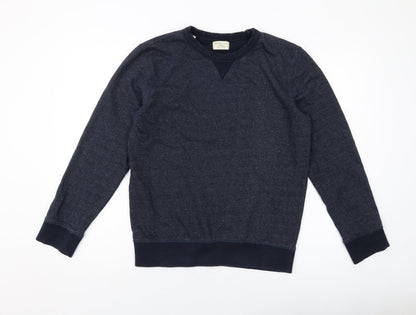 Selected Mens Blue Cotton Pullover Sweatshirt Size M