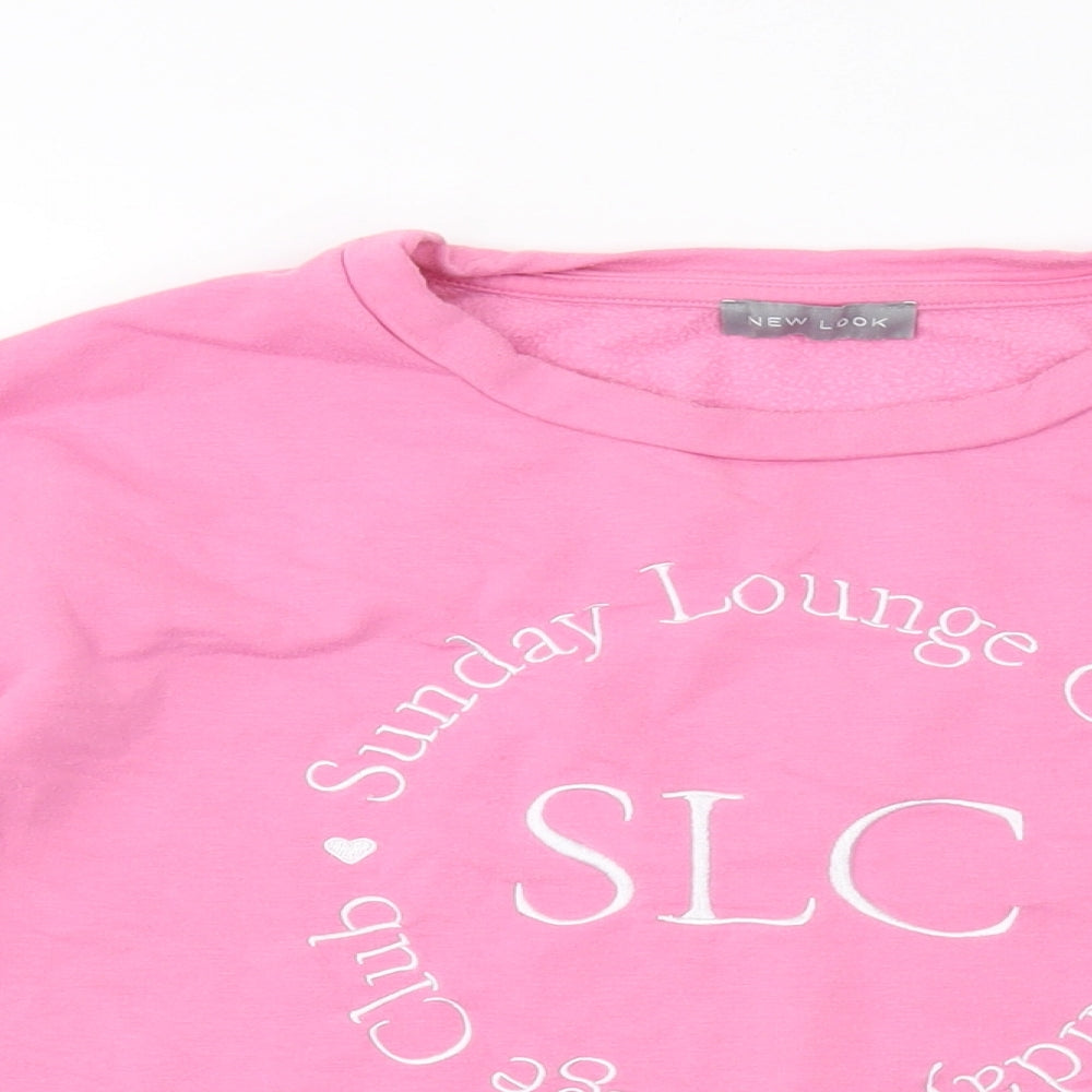 New Look Womens Pink Polyester Pullover Sweatshirt Size 12 Pullover